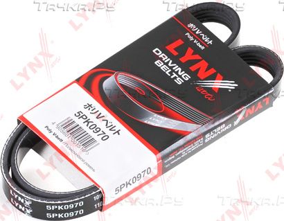 Приводной ремень поликлиновой LYNXauto для Toyota Corolla E110 1997-2001. Артикул 5PK0970