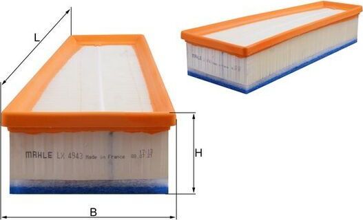 Воздушный фильтр Mahle. Артикул LX 4943