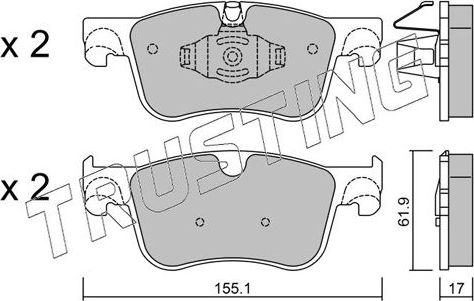 Тормозные колодки Trusting передние для Citroen C4 Picasso II 2013-2018. Артикул 1000.0