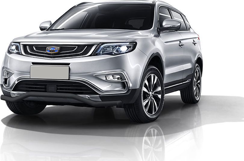Защита Slitkoff переднего бампера d57 Волна для Geely Atlas 2018-2026 Черная. Артикул GEAT01B