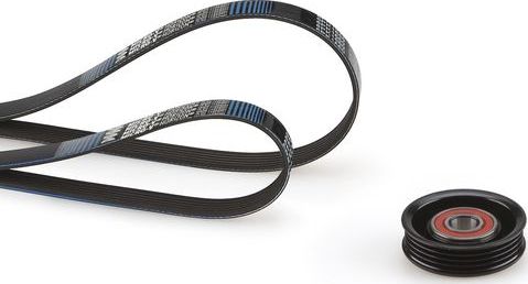 Приводной ремень поликлиновой с роликами (комплект) Gates Micro-V® Kit для Subaru Forester II 2002-2008. Артикул K055PK880