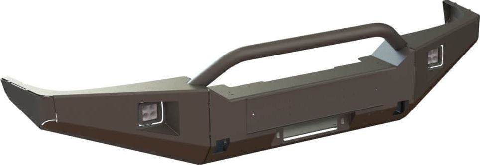 Бампер силовой STC передний для Toyota Land Cruiser 80 1990-1997 с защитной дугой, противотуманными фарами и балкой дальнего света. Артикул STC-TLC80-BF-C1-L1L4