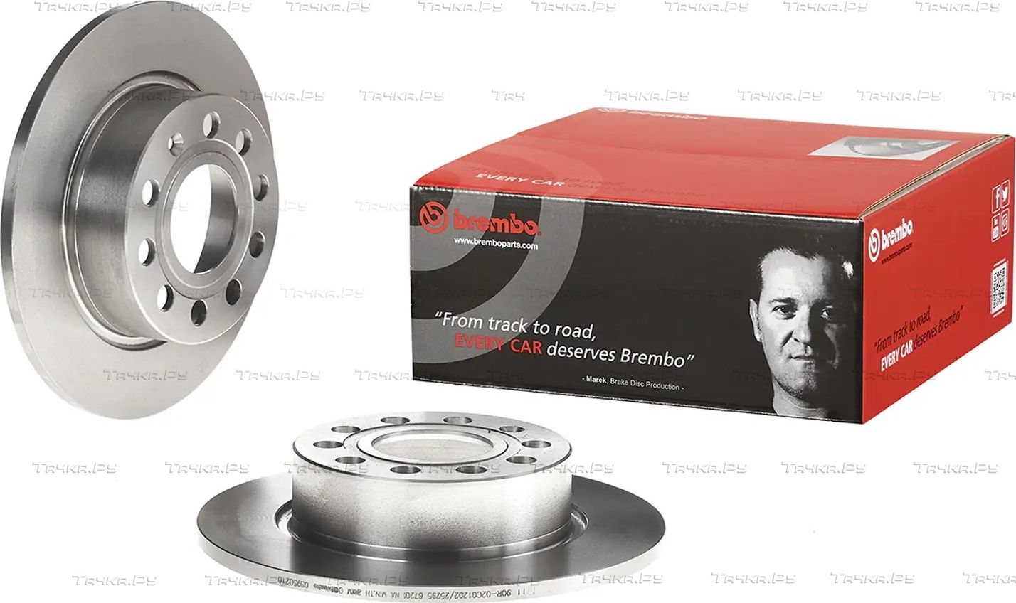 Тормозной диск Brembo PRIME LINE задний для Skoda Octavia A7 2012-2019. Артикул 08.9502.10