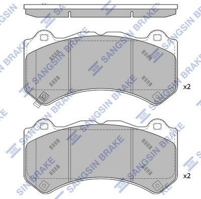 Тормозные колодки Sangsin Hi-Q передние для Dodge Challenger III 2011-2026. Артикул SP1990