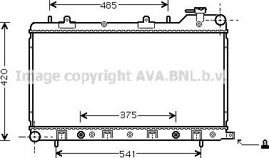 Радиатор охлаждения двигателя AVA для Subaru Forester I 1997-2002. Артикул SU2046