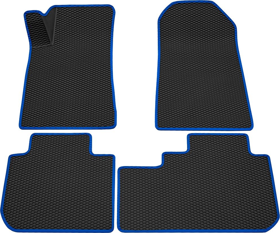 Коврики Rezkon 3D EVA Ромб резиновые для салона Haval F7 2019-2026 Синий кант. Артикул 9257010103