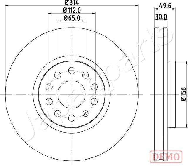 Тормозной диск Japanparts. Артикул DI-0933C