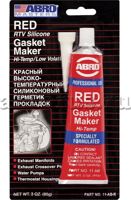 АБРО 11-AB-CH-RS Герметик прокладок красный высокотемперат. 85г. Китай (Abro). Артикул 11ABCHRS