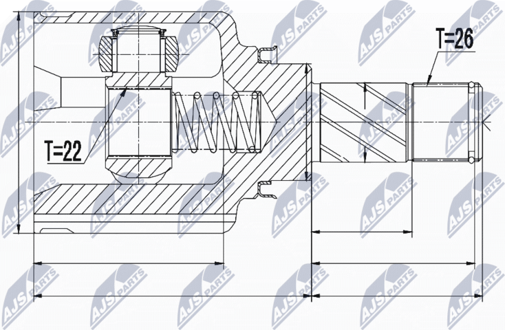 Шрус внутренний (граната) NTY. Артикул NPW-RE-050