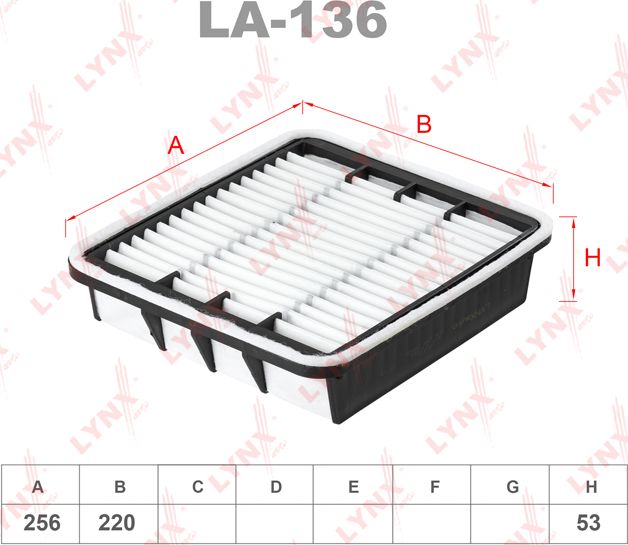 Воздушный фильтр LYNXauto. Артикул LA-136