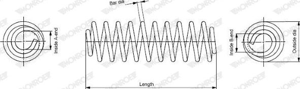 Пружина подвески Monroe OESpectrum передняя для Honda Civic VIII 2005-2011. Артикул SP3732