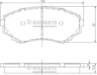 Тормозные колодки Nipparts передние для Mazda MPV II (LW) 1999-2006. Артикул J3603046