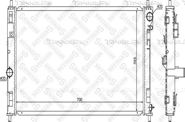 Радиатор охлаждения двигателя Stellox для Dodge Avenger II 2007-2014. Артикул 10-25631-SX