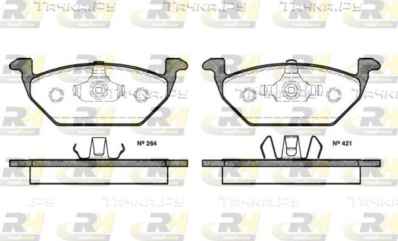 Тормозные колодки RoadHouse передние для Audi A1 I (8X) 2010-2018. Артикул 2633.20