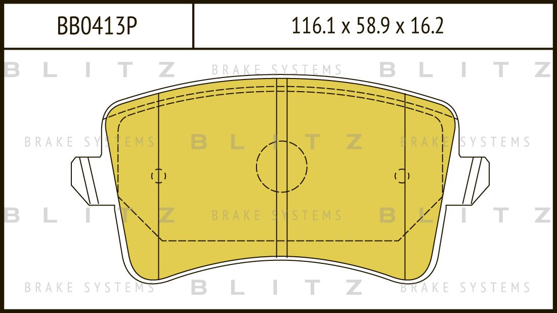 Колодки тормозные дисковые задние (Blitz). Артикул BB0413P