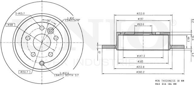 Диск тормозной (Unio). Артикул BRD-20277
