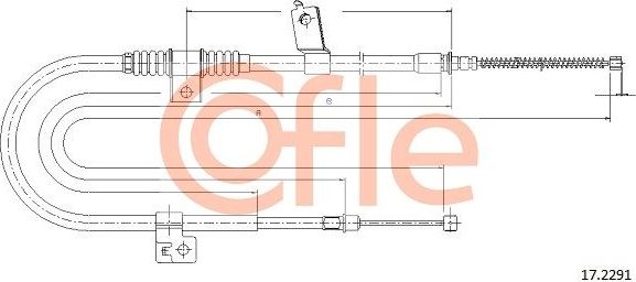 Трос ручника (тросик ручного тормоза) Cofle задний левый для Mitsubishi Outlander XL 2006-2012. Артикул 17.2291