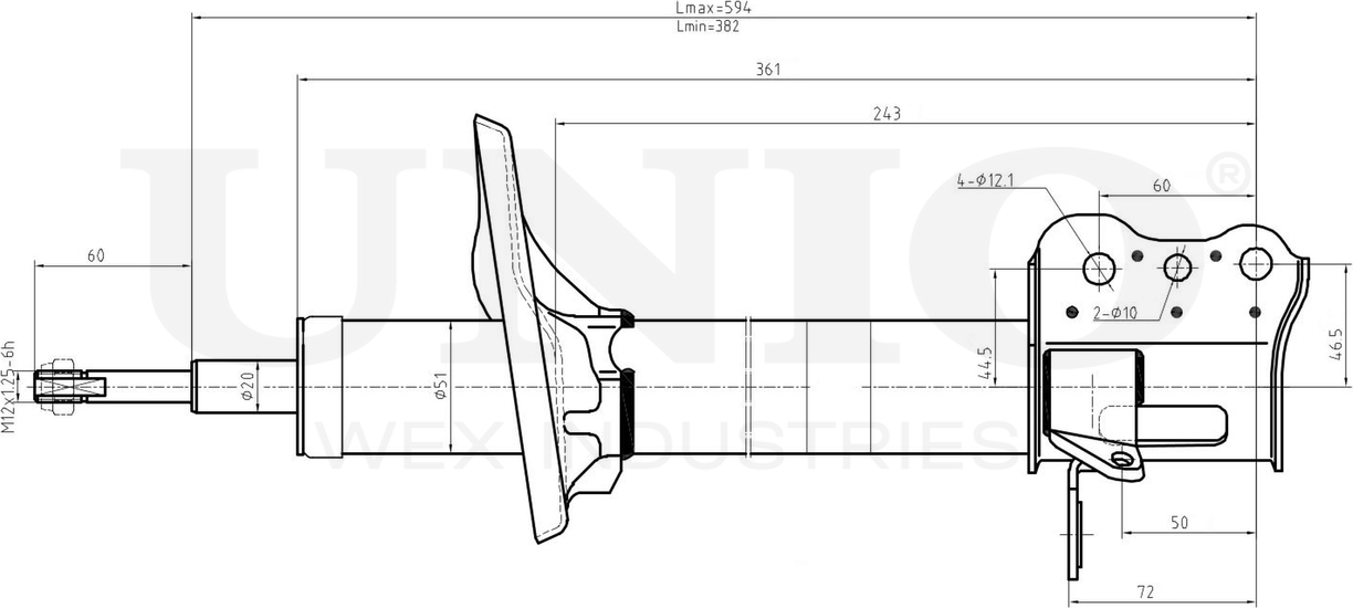 Амортизатор подвески (Unio). Артикул SAB-10087