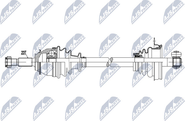 Полуось (привод в сборе, приводной вал) NTY. Артикул NPW-RE-065