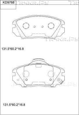 Тормозные колодки Asimco. Артикул KD9768