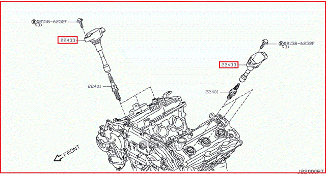 Катушка зажигания Nissan. Артикул 22448EY00A