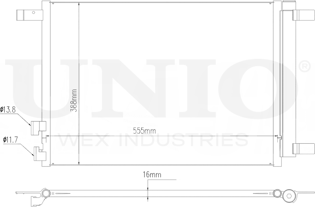 Радиатор кондиционера (Unio). Артикул RAD-30008