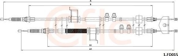 Трос ручника (тросик ручного тормоза) Cofle задний для Ford EcoSport I 2013-2026. Артикул 92.1.FD015