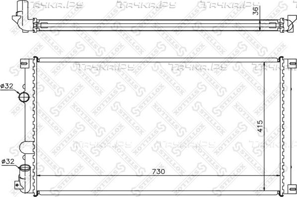 Радиатор охлаждения двигателя Stellox для Renault Master II 2001-2010. Артикул 10-26169-SX