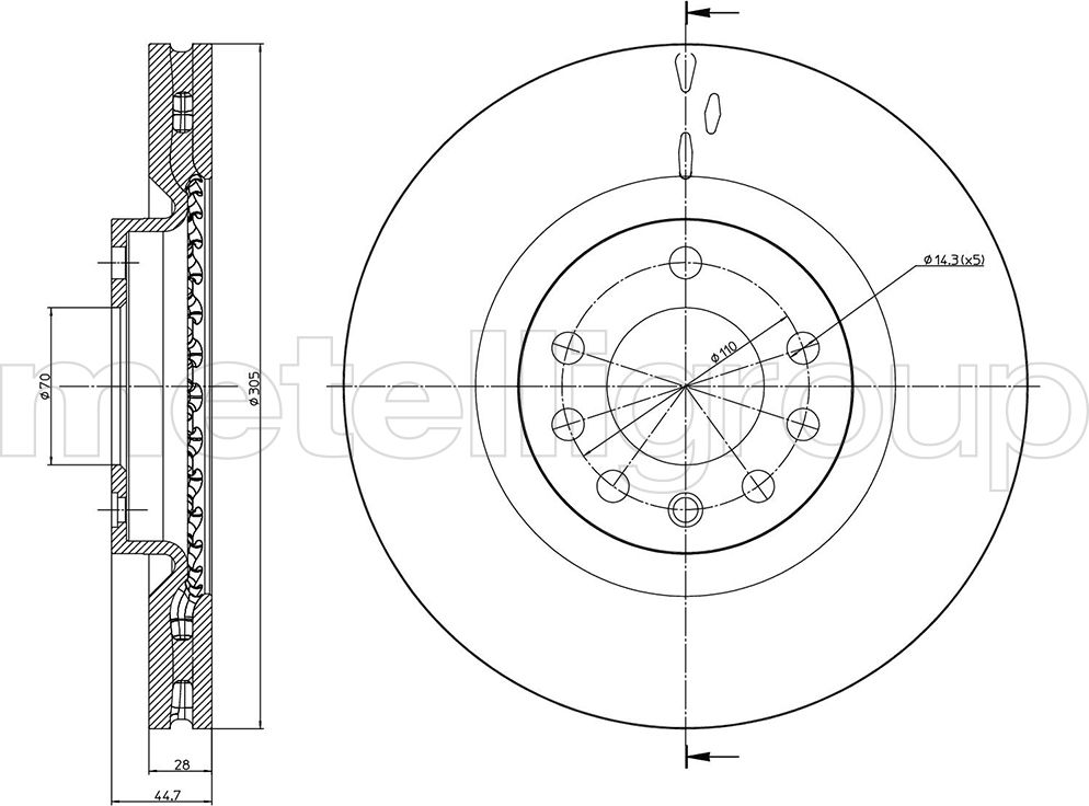 Тормозной диск Metelli. Артикул 23-0860C