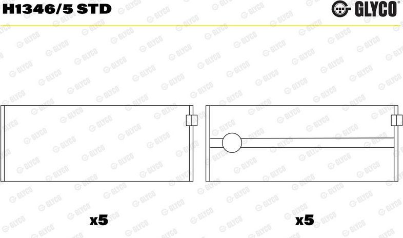 Вкладыши коренные Glyco для Kia Sportage III 2011-2016. Артикул H1346/5 STD