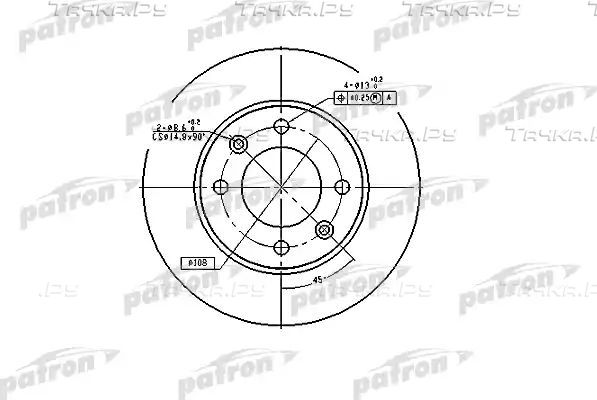 Тормозной диск Patron задний для Peugeot 1007 2005-2009. Артикул PBD4185