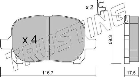Тормозные колодки Trusting. Артикул 444.0