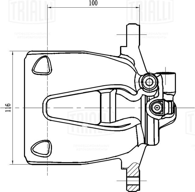 Тормозной суппорт Trialli передний правый для Alfa Romeo MiTo I 2008-2018. Артикул CF 162110