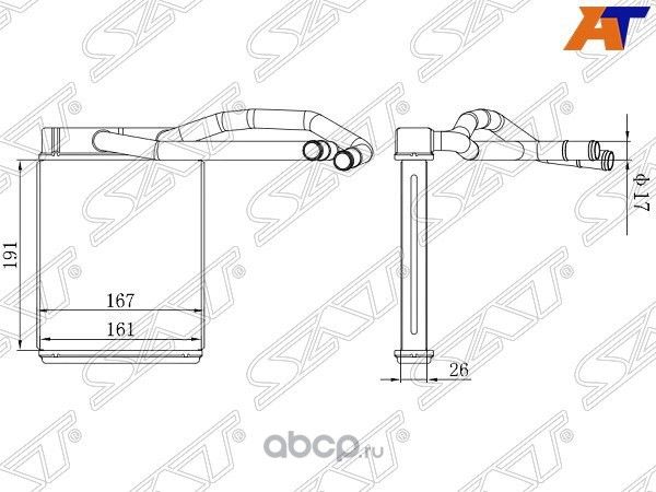 РАДИАТОР ОТОПИТЕЛЯ САЛОНА HYUNDAI TERRACAN 01- (SAT). Артикул STHY123950