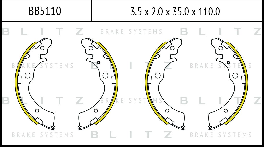 Колодки тормозные барабанные (Blitz). Артикул BB5110