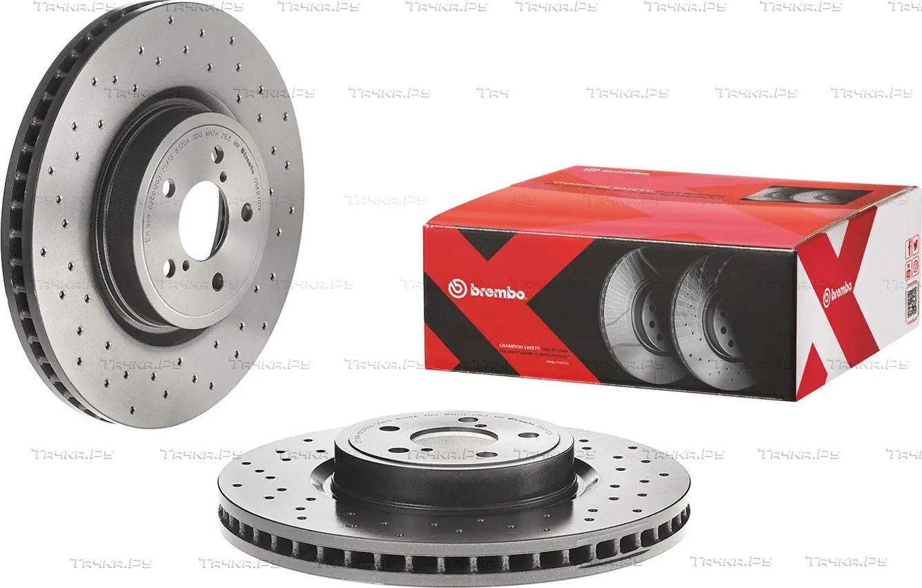 Тормозной диск Brembo XTRA LINE - Xtra передний для Subaru Forester IV 2012-2018. Артикул 09.A870.1X