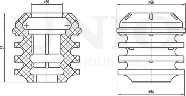 Отбойник амортизатора (Unio). Артикул DUC-40015