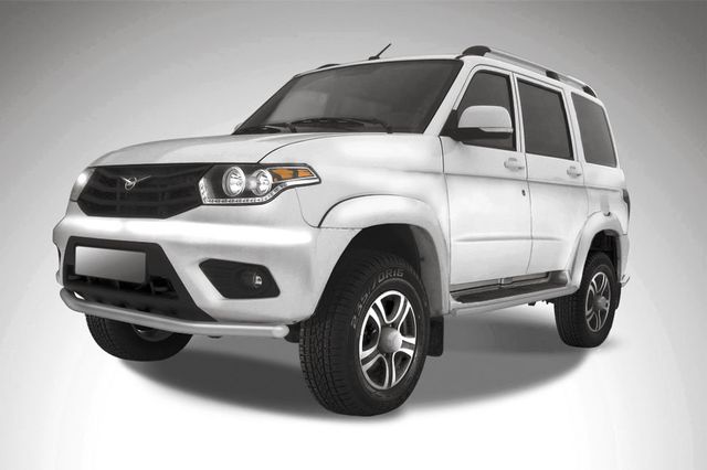 Защита Slitkoff переднего бампера d57 для УАЗ Patriot I рестайлинг 2014-2026 Серебристая. Артикул UP14-004S