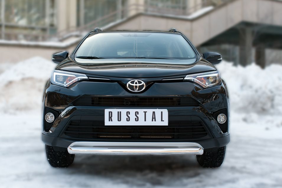 Защита RusStal переднего бампера d63 (дуга) для Toyota RAV4 IV 2015-2019. Артикул TR4Z-002191