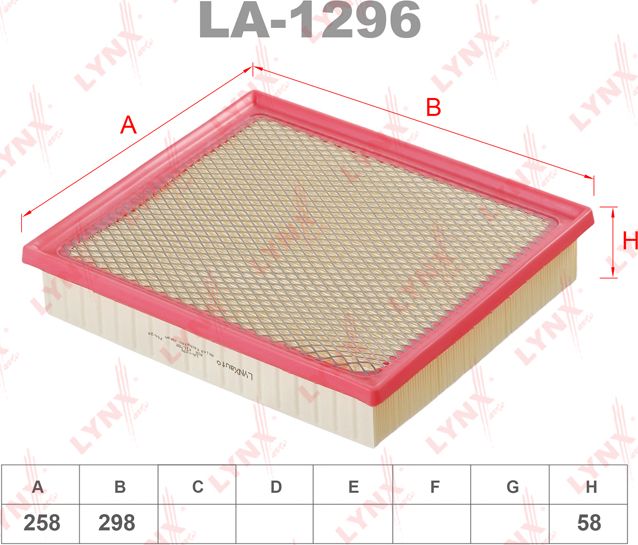 Фильтр воздушный (Lynxauto). Артикул LA-1296