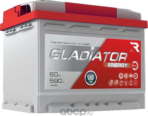Аккумулятор 60ач 590а Energy Конус 242*175*190мм обратная полярность (Gladiator). Артикул GEN6000