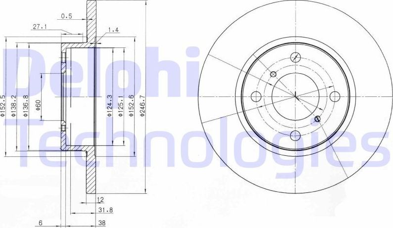 Тормозной диск Delphi. Артикул BG3769