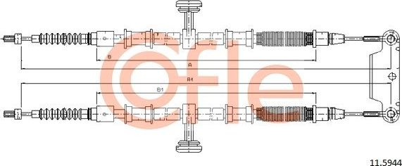 Трос ручника (тросик ручного тормоза) Cofle. Артикул 11.5944