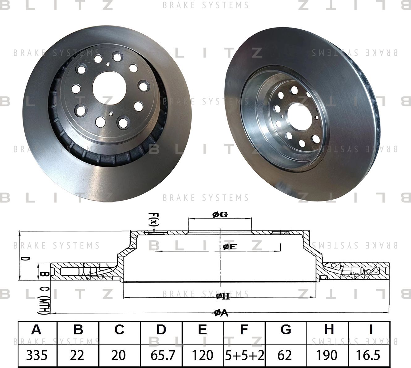 Диск тормозной (Blitz). Артикул BS0624