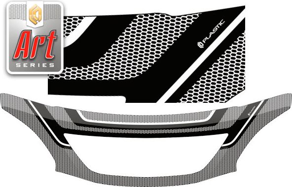 Дефлектор СА Пластик для капота (Серия Art черная) Lexus RX U30-U38 2003-2009. Артикул 2010061504278