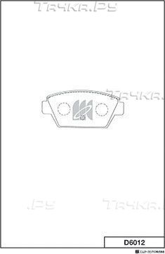 Тормозные колодки MK Kashiyama задние для Proton Gen-2 2004-2012. Артикул D6012
