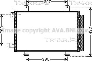Радиатор кондиционера (конденсатор) AVA (алюминий). Артикул SZ5090D