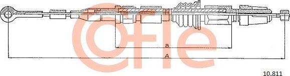 Трос ручника (тросик ручного тормоза) Cofle. Артикул 92.10.811