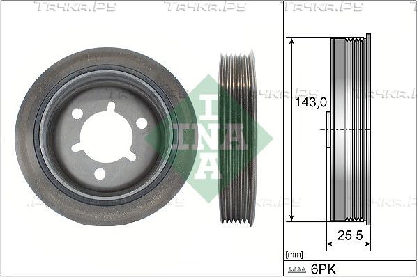 Шкив коленвала Ina для Citroen C3 I 2002-2010. Артикул 544 0145 10