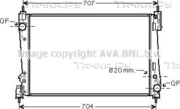 Радиатор охлаждения двигателя AVA. Артикул FTA2312